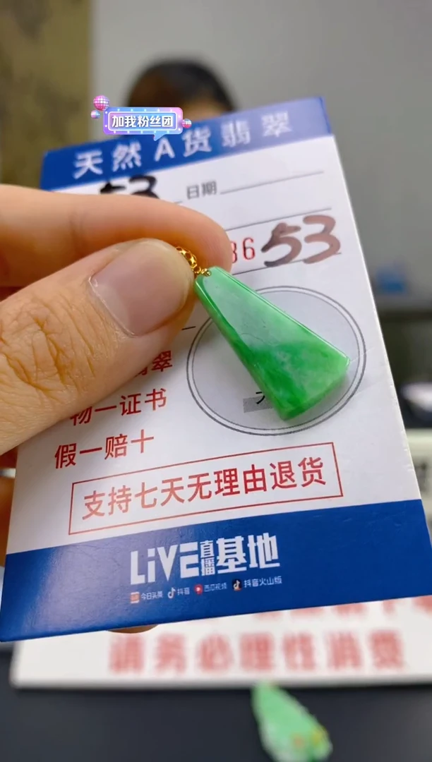 【闪购商品】翡翠颈饰18K金镶嵌天然翡翠A货