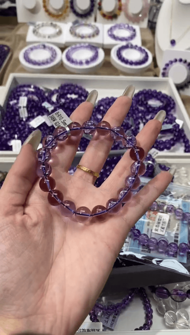 【闪购商品】紫晶手链未镶嵌巴西紫水晶10mm+