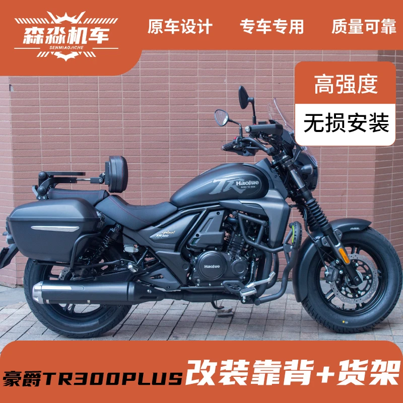 适用豪爵TR300plus靠背折叠靠背改装件后货架后尾架后背靠护杠