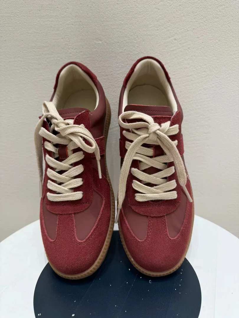 0424 复古红色百搭低帮休闲鞋