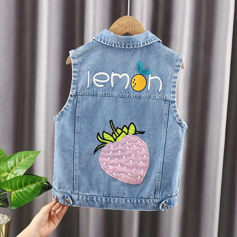 女童马甲春秋外穿2024新款中大童背心小宝宝网红洋气儿童牛仔马夹