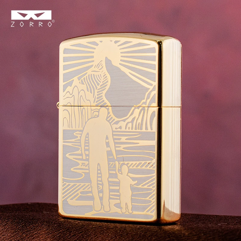 佐罗ZORRO二代金父爱煤油打火机创意防风复古男士礼厂家一件代发