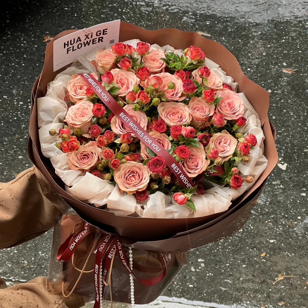 【网红复古卡布奇诺玫瑰花】生日鲜花礼物全国配送到家表白玫瑰花
