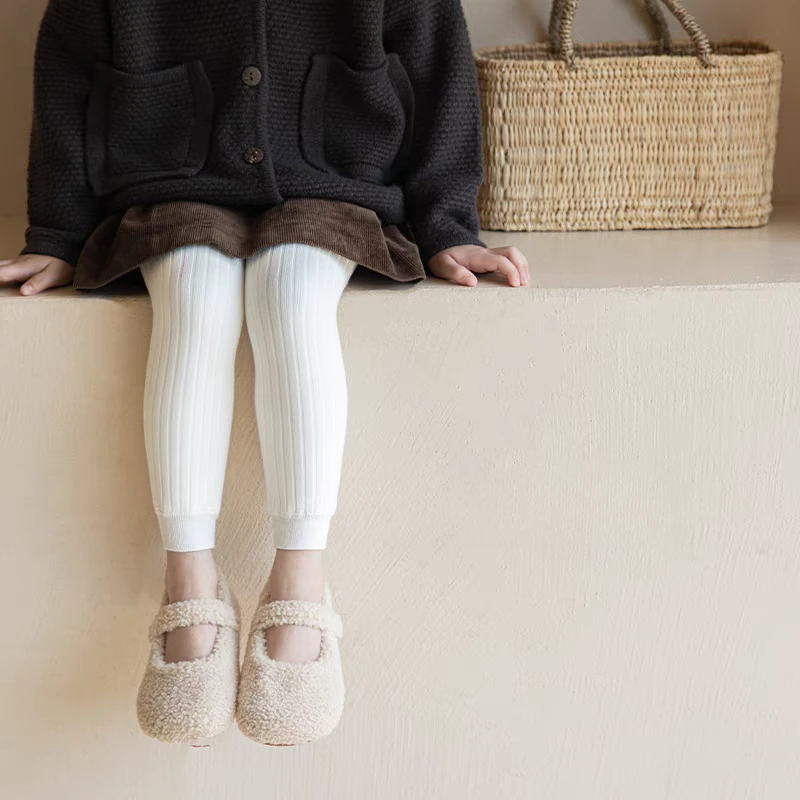 女童2025年新款冬款韩系时尚森系加厚加绒九分连裤