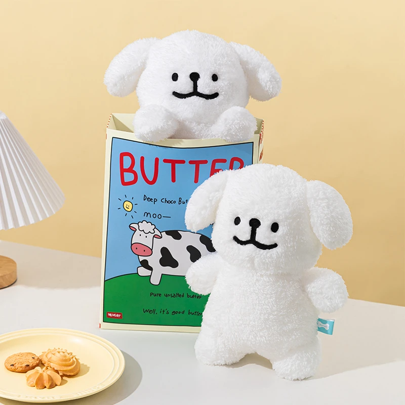 线条小狗Maltese原创毛绒公仔垂耳款立耳款情侣生日礼物韩国小狗