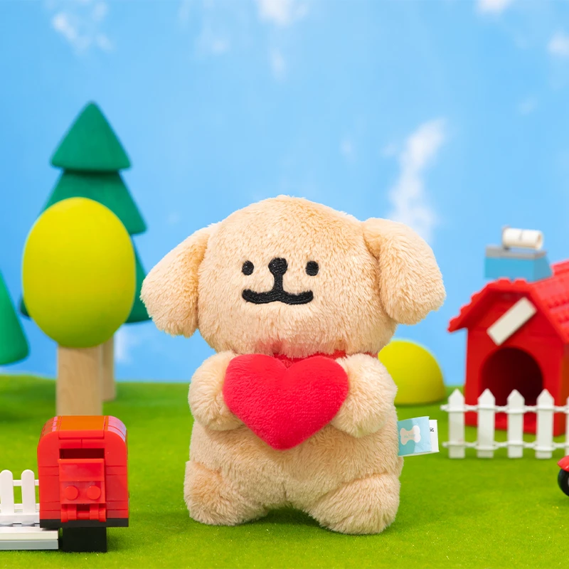 线条小狗Maltese第4弹爱心款毛绒挂件小狗玩偶生日礼物钥匙扣