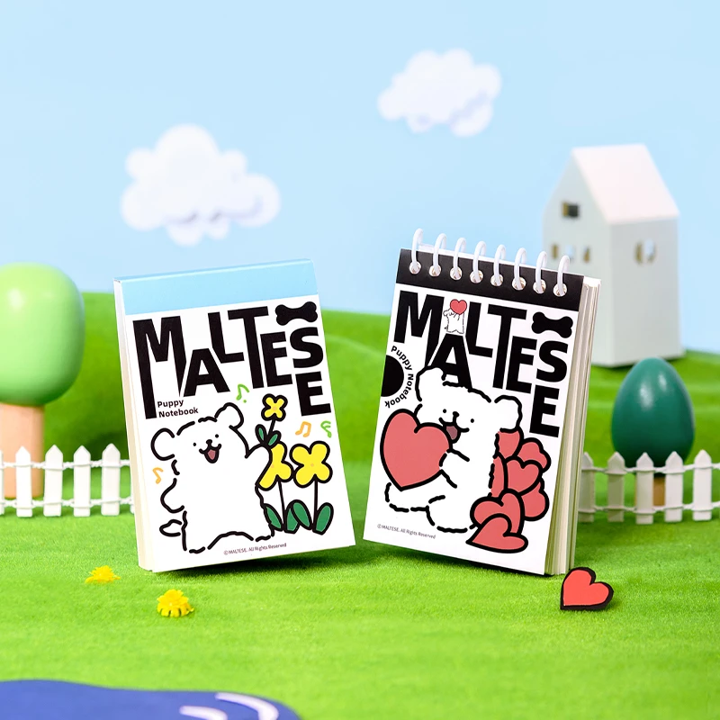 线条小狗Maltese原创口袋本可爱小狗便签本线圈本办公学习笔记本