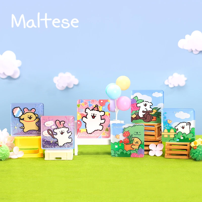 线条小狗Maltese原创流麻摆件卡通周边可爱立牌