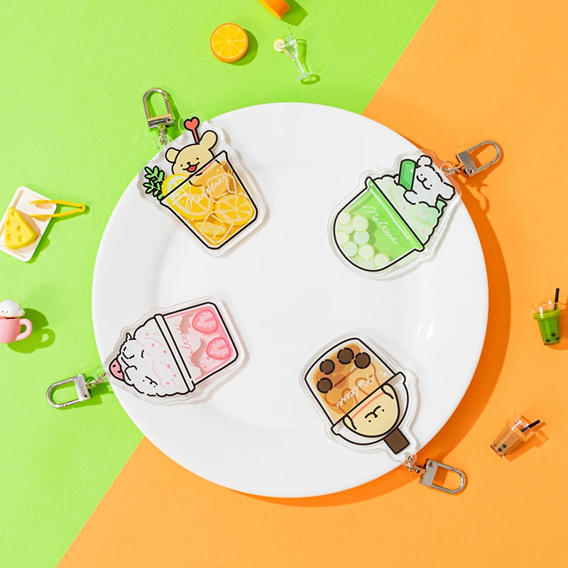 线条小狗Maltese原创彩窗亚克力挂件双面印花钥匙扣情侣礼物挂饰