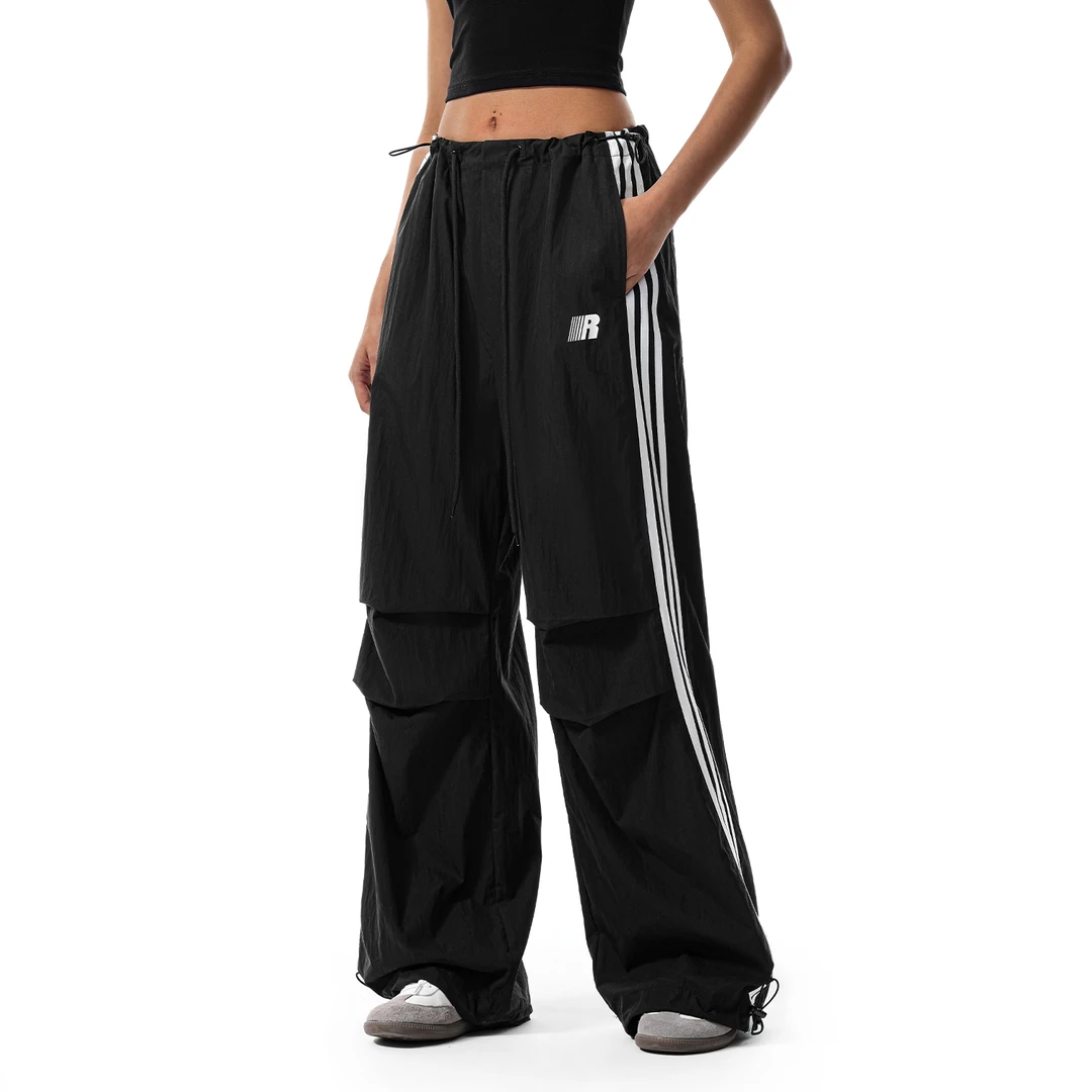 FDR官方店 美式运动R字织带伞兵裤男女夏季抽绳收脚情侣直筒长裤