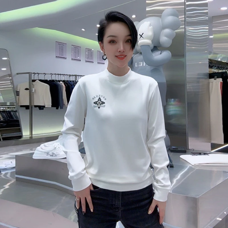 【华尔街名品】2024秋冬新款简约大气设计圆领保暖时尚长袖打底衫男