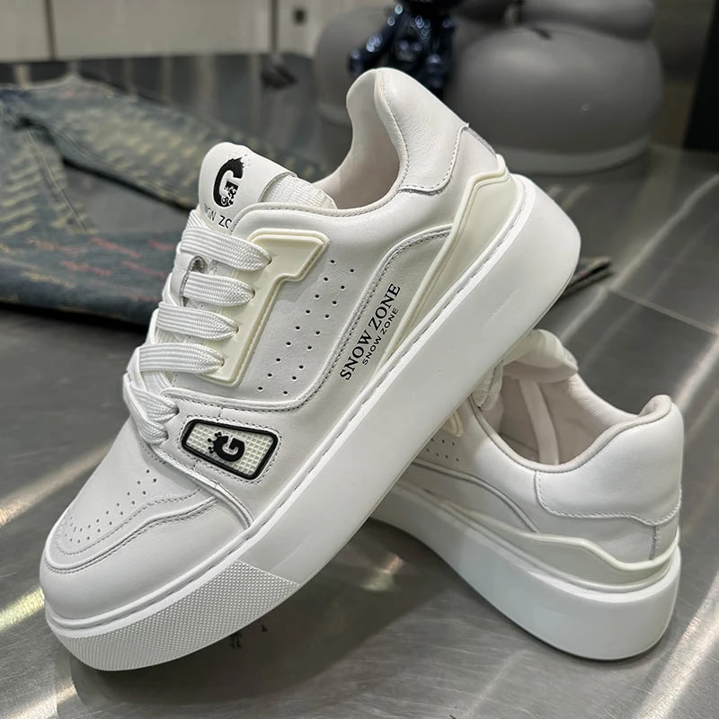 【华尔街名品】2024秋季男士新款舒适深色鞋百搭时尚休闲鞋白色