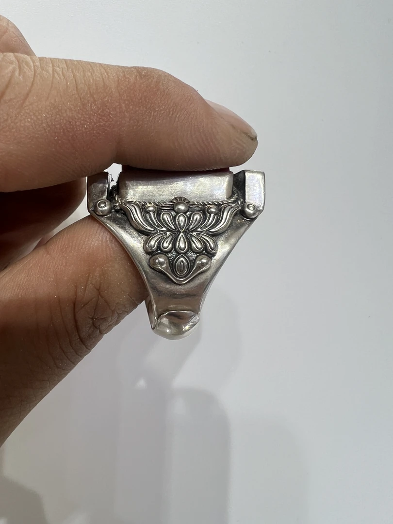 足银戒指 足银手工制作马鞍戒指