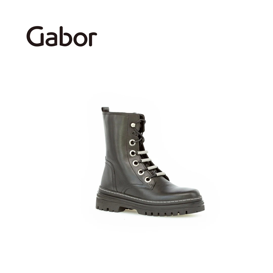 Gabor德国嘉步百搭厚底英伦风女靴休闲气质真皮秋冬潮流靴子71725