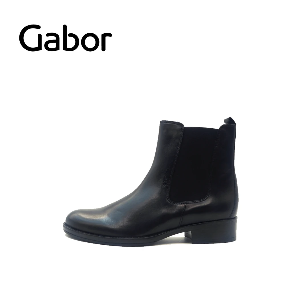 Gabor情人节嘉步龙年穿搭光面牛皮中跟气质复古色系女鞋女靴31600