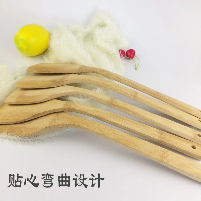 长款竹制饭勺铲子不粘饭勺子饭勺子竹铲家用弯曲加长长柄烙饼无蜡
