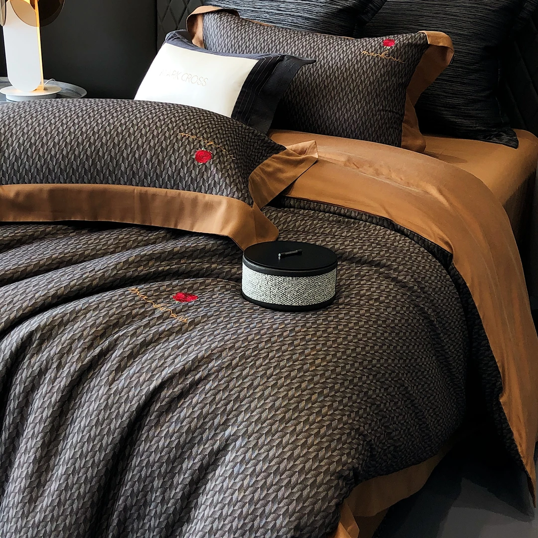 【贤公子】卢卡斯-轻奢款天丝棉磨毛刺绣四件套