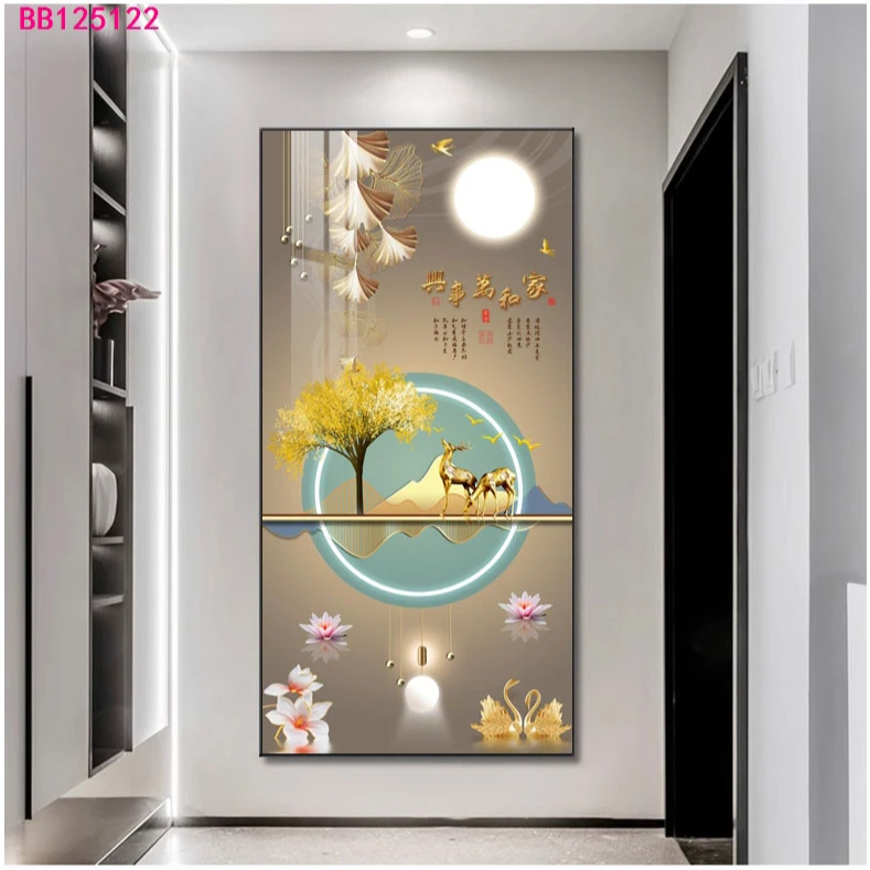 入户玄关装饰画金山竖版现代简约走廊过道挂画轻奢客厅高级壁画