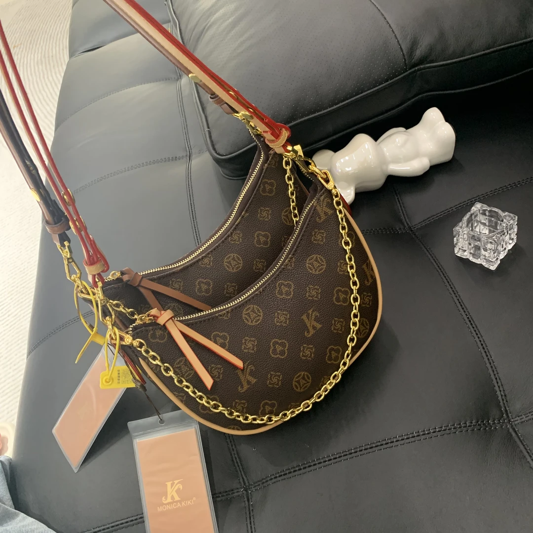 腋下包包女2024新款月亮包时尚百搭印花单肩包夏季小众气质斜挎包