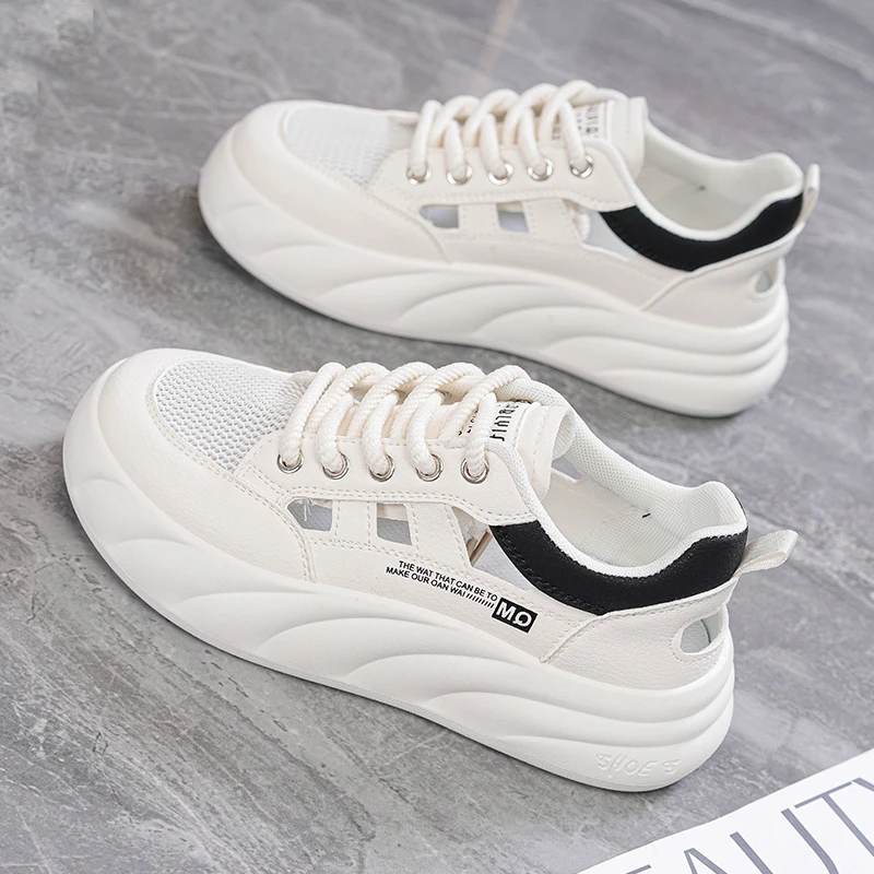 网面踩屎感小白鞋女鞋2024夏新款轻便透气时尚运动鞋百搭软底板鞋