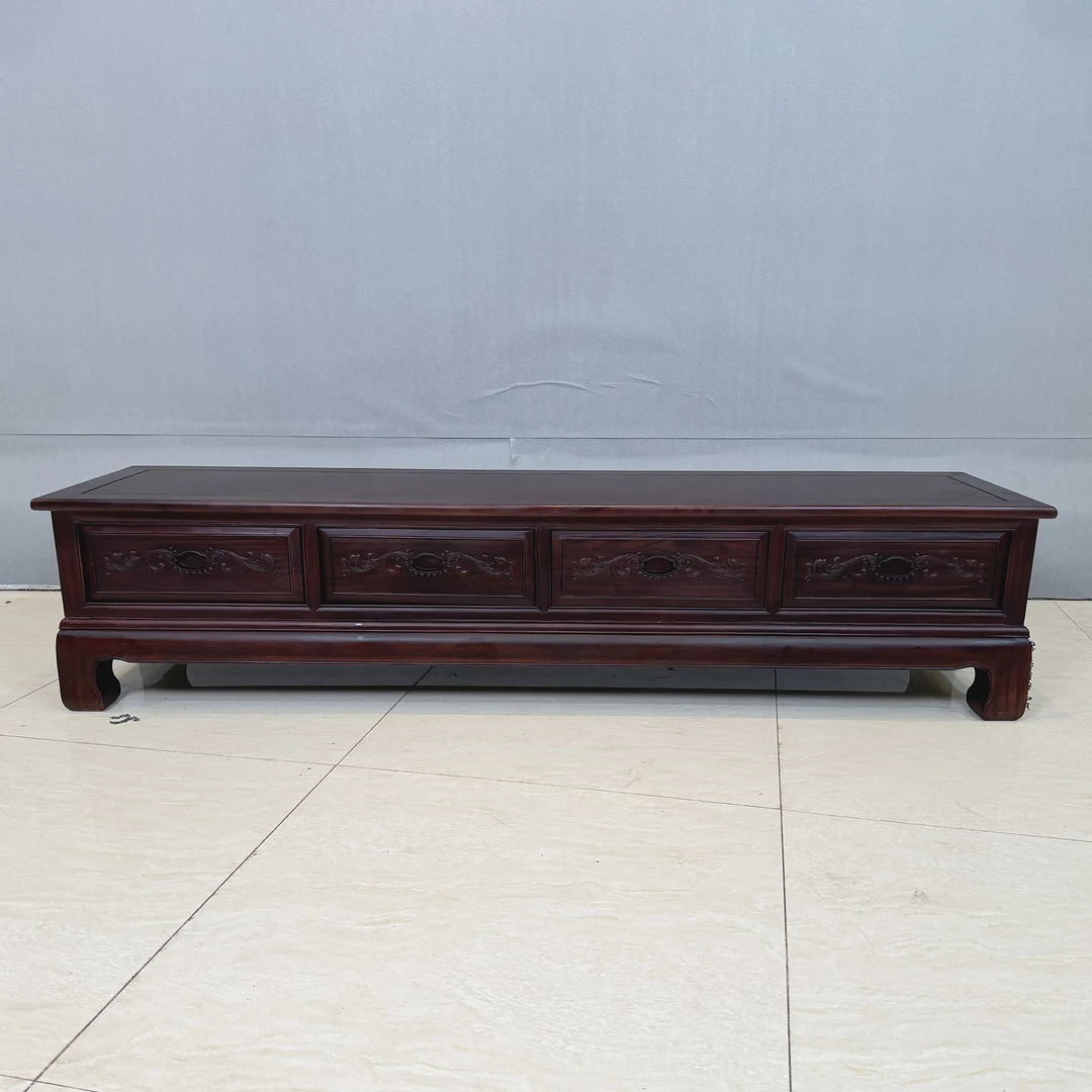 南美酸枝雕花客厅家用新古典四抽电视柜