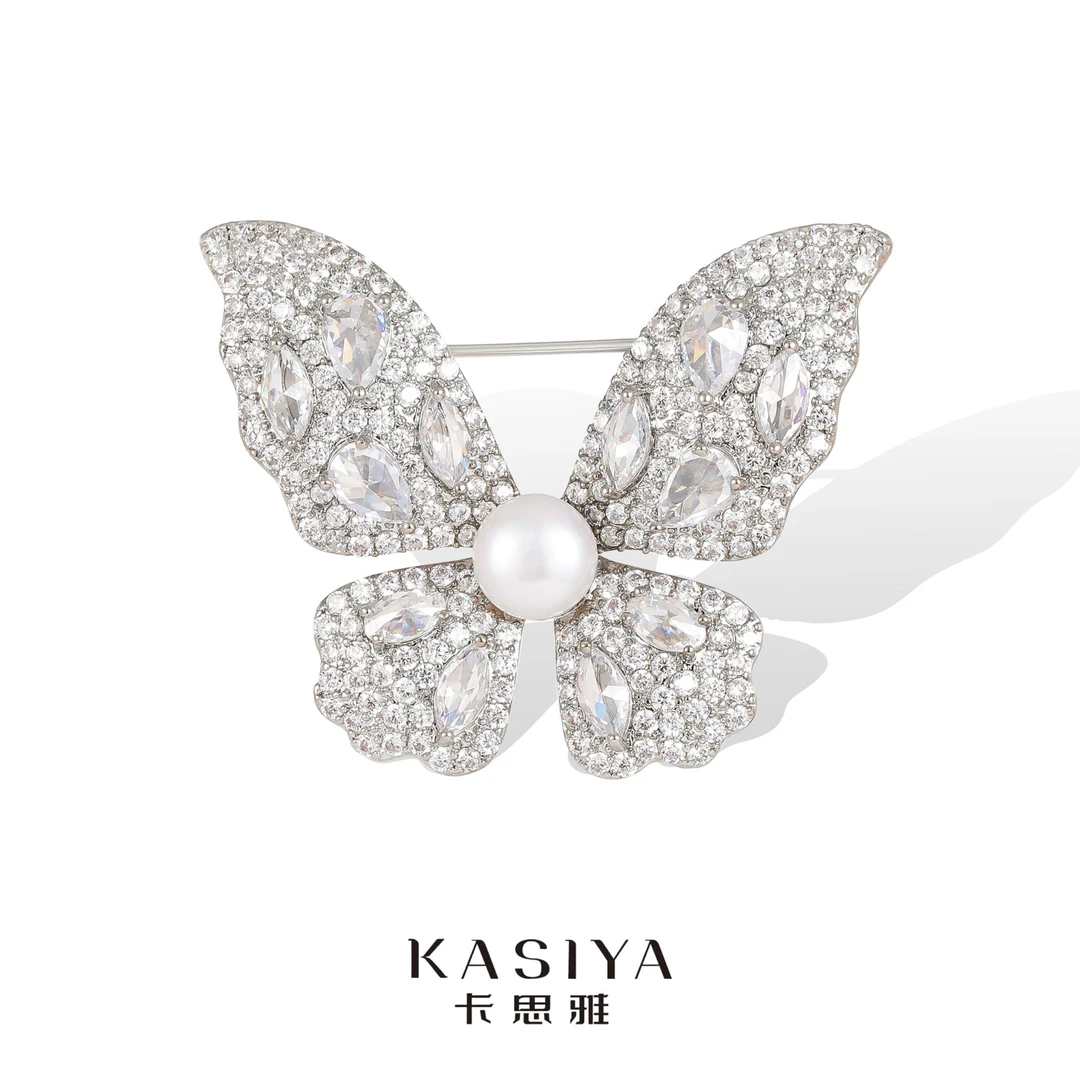 kasiya/卡思雅 铜合金胸针 【发光的蝴蝶】胸针优雅时尚女士胸针
