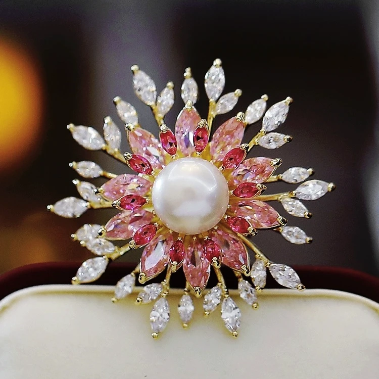 kasiya/卡思雅 铜合金胸针 精致雪花磁吸款小西装手工胸针