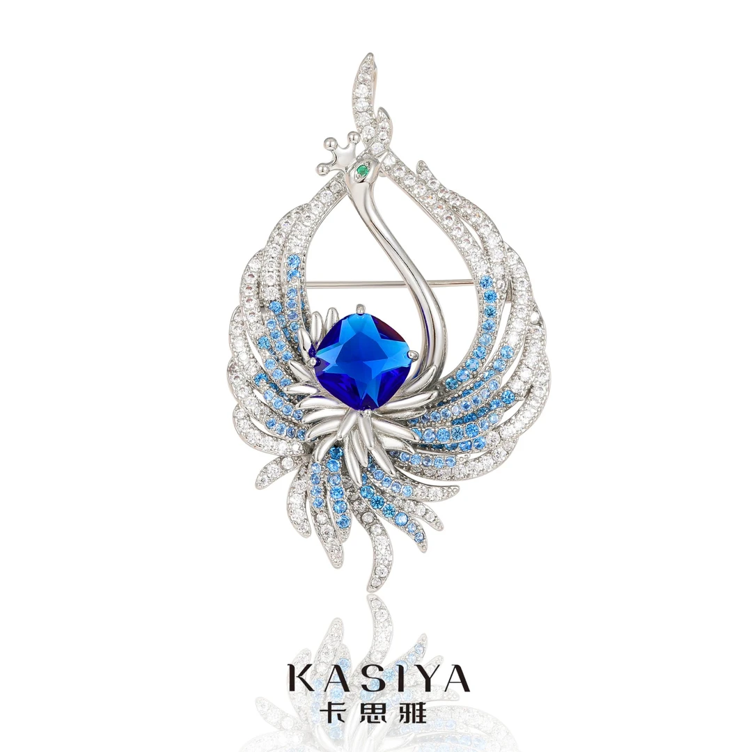 kasiya/卡思雅 铜合金胸针 奢华高档凤凰胸针百搭优雅