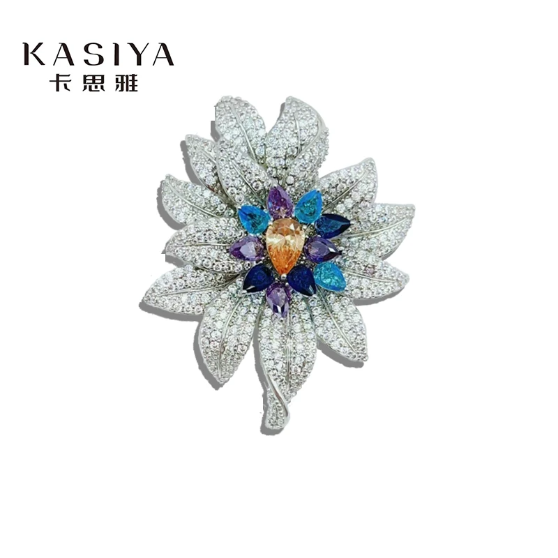 kasiya/卡思雅 铜合金胸针 2024高档胸针奢华绽放的花朵胸花