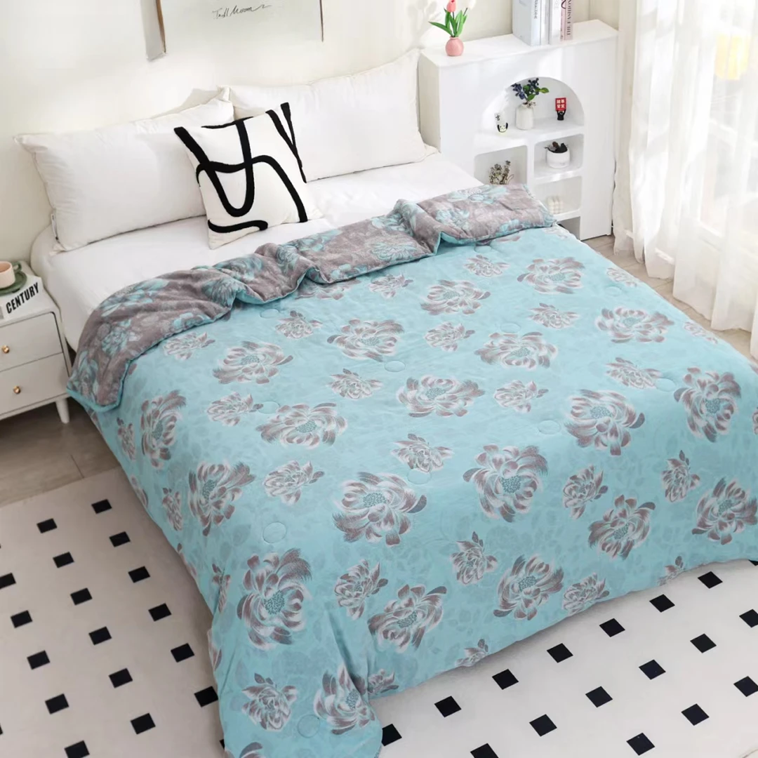 【陌上•菊】双人细羊绒大豆蛋白冬被200*230双层纱柔软加厚秋冬被