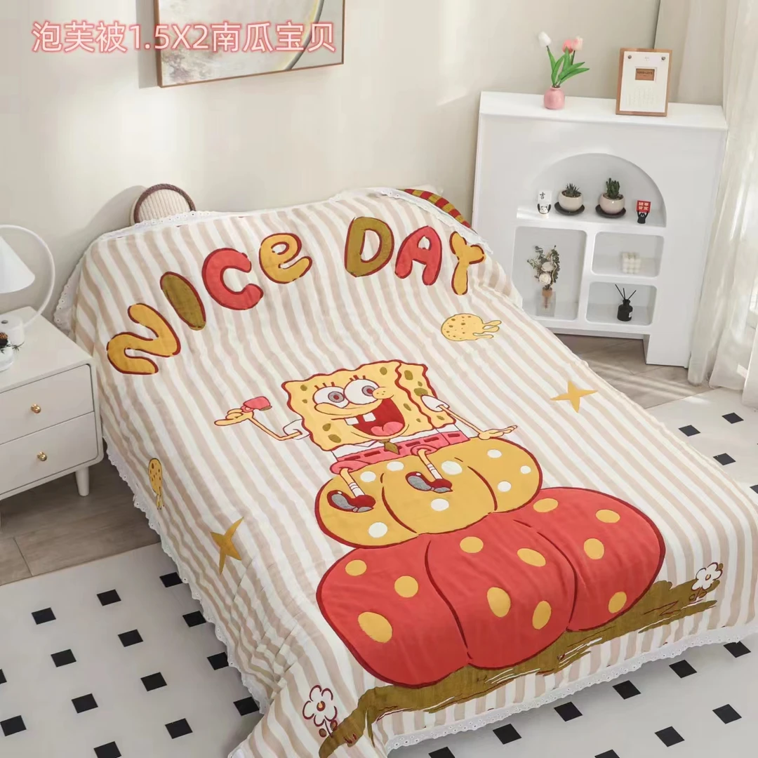 【南瓜海宝】加厚泡芙被150*200纯棉全棉单人空调被四季秋冬被子