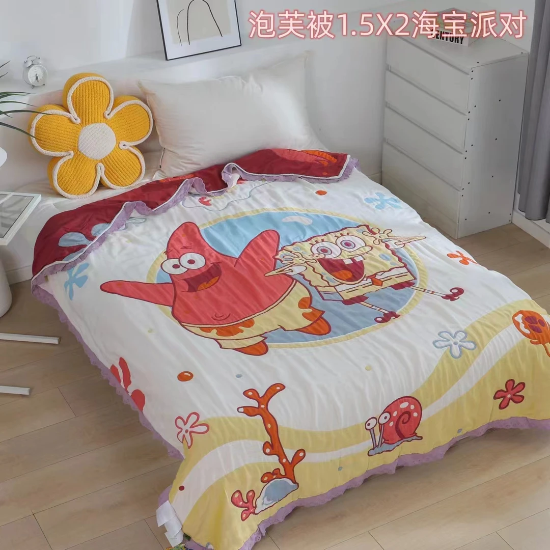 【海宝派对】150*200-泡芙被纯棉卡通全棉可爱柔软休闲毯空调被四季