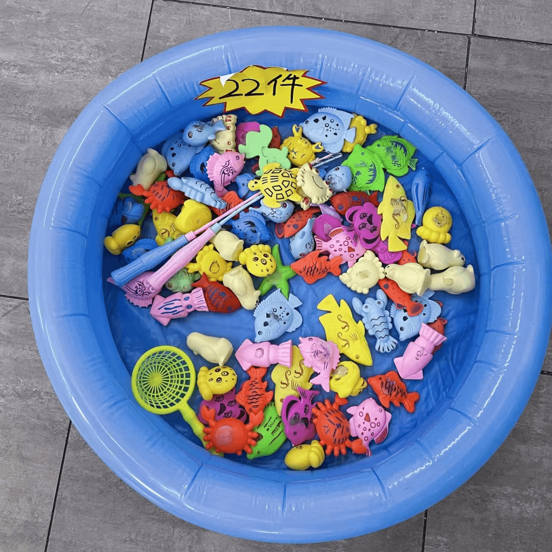 NN【22件套双层泳池】1圆池+2鱼竿+2鱼网+16小鱼+1打气筒【电商包装】