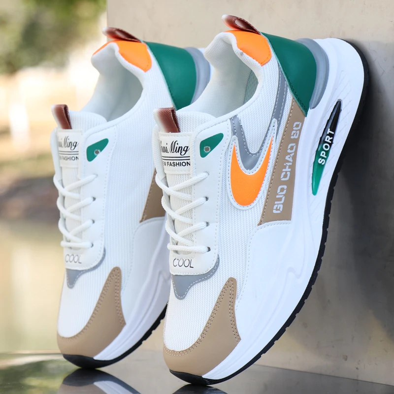 运动鞋男春夏季透气网面鞋潮流百搭防滑时尚跑步鞋男士休闲增高鞋