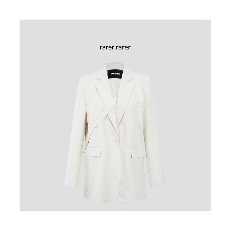 【rarer rarer】2403024 奶油白设计感西装休闲时尚百搭气质白色