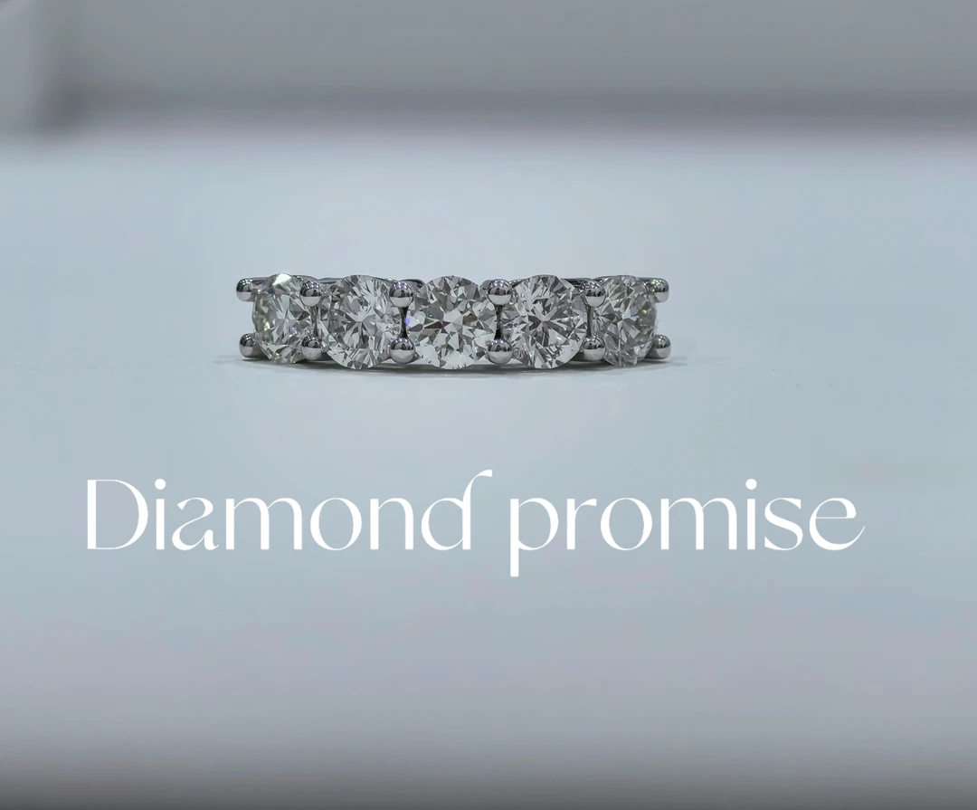 克拉约定1.5克拉18K金天然钻石五公主排戒