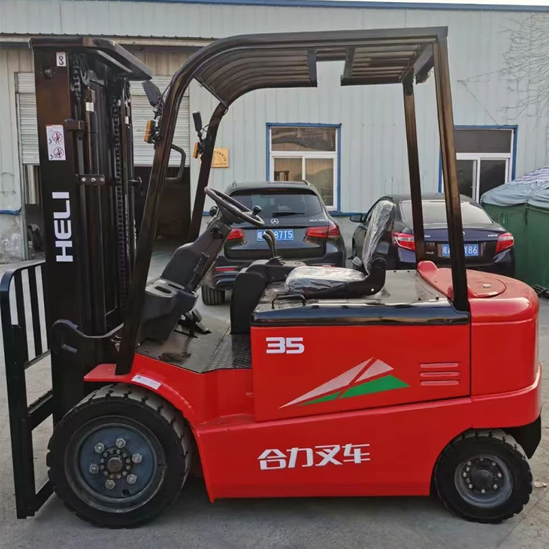 16年合力3.5吨3节4.5米交流电动叉车实心胎柯蒂斯控制器22年电池