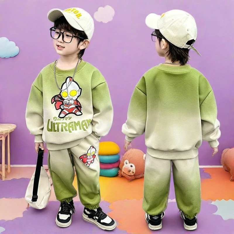 男童帅气卡通风套装2024秋季新款长袖卫裤儿童休闲运动春秋两件套