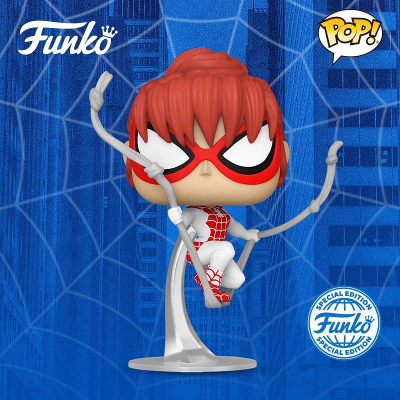 漫威蜘蛛侠纺丝3.75英寸Funko限定手办迈尔斯漫画玩具摆件
