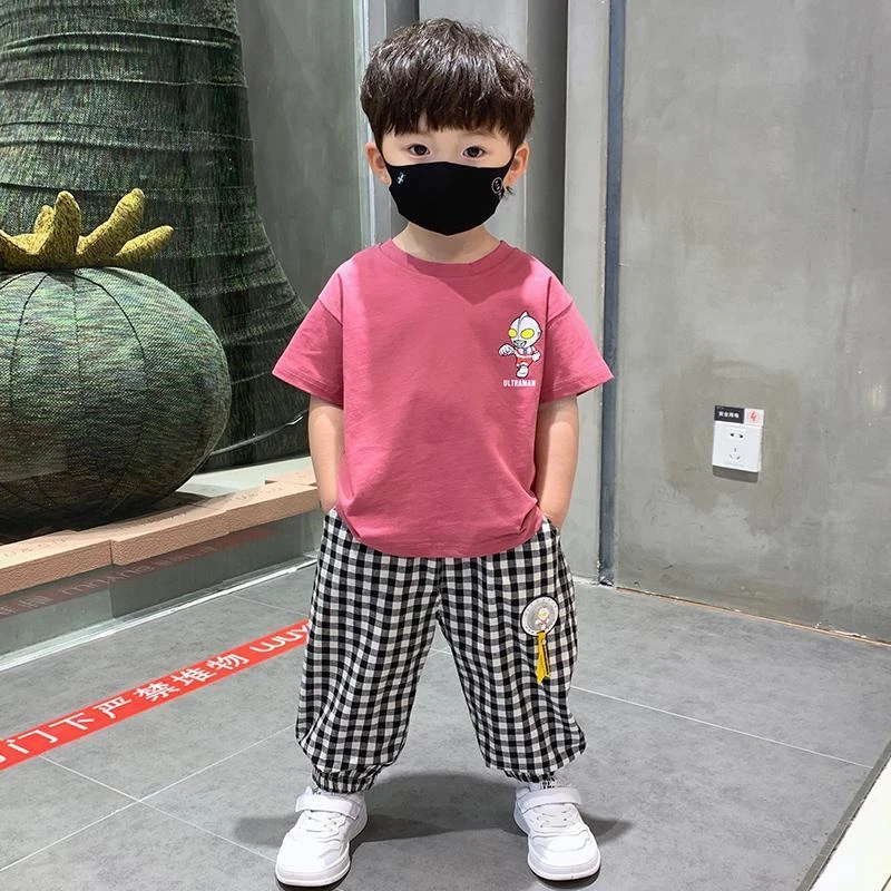 男童夏季长裤套装帅气洋气2024新款儿童装夏款短袖裤子衣服男孩潮