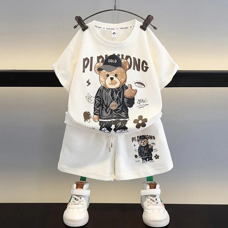 男童夏装运动套装2024新款男孩宝宝夏天短袖衣服儿童夏季痞帅童装