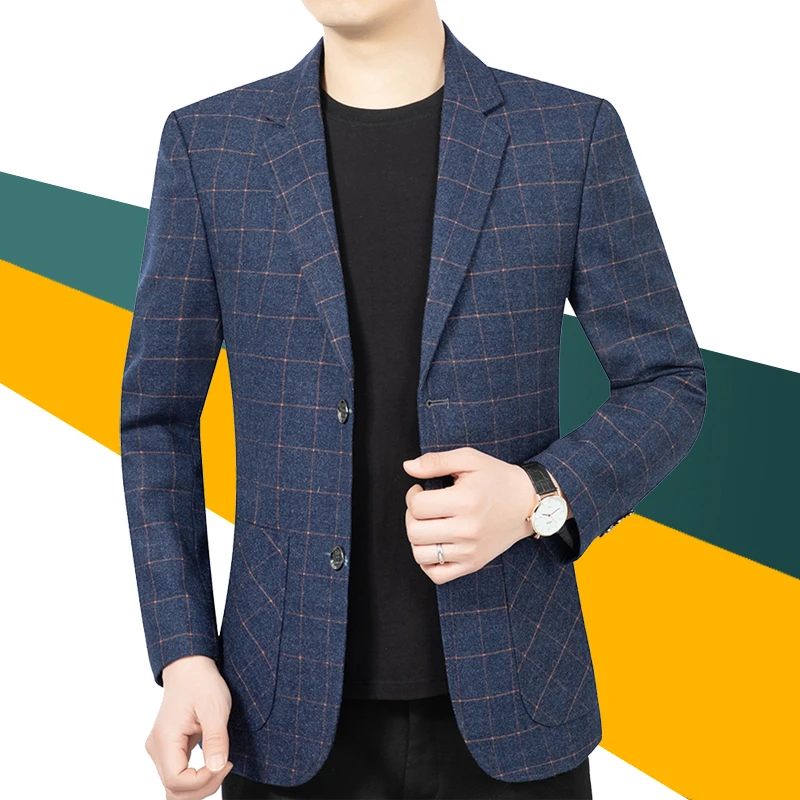 高档男士西服外套男装新款春秋薄款中年爸爸装休闲西装上衣小西装