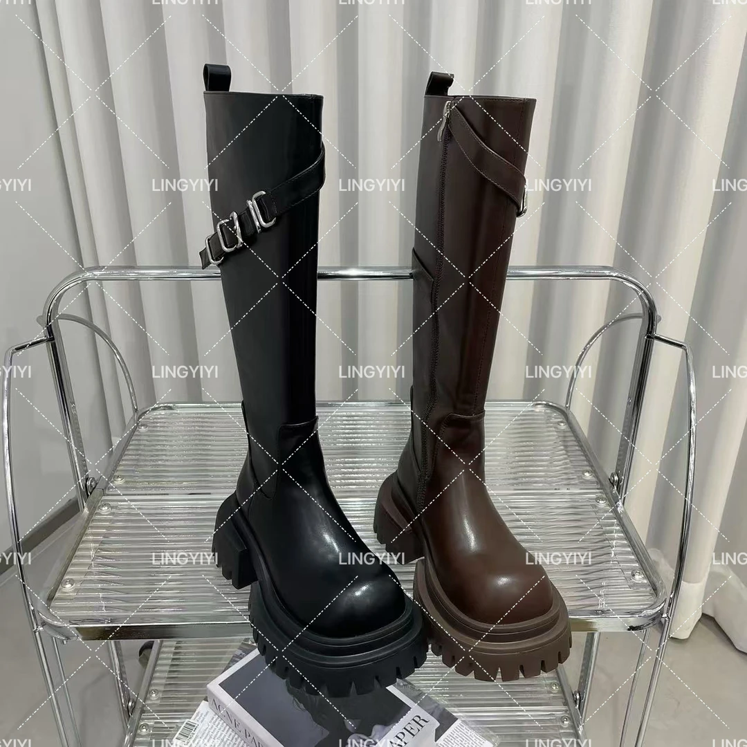 5009-7【洛杉矶派对】~时尚百搭潮流网红风长筒靴（6公分）