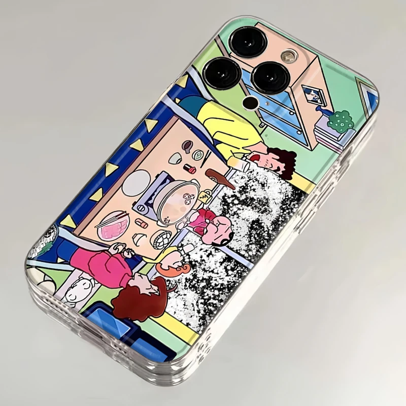 小新一家吃火锅苹果15手机壳iPhone14promax12软壳13XR11女Xs男8P