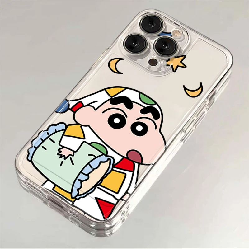 睡衣小新苹果15手机壳iPhone14promax12软壳13XR11女Xs男8Plus7