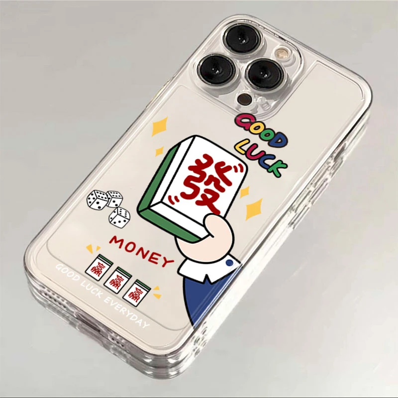 麻将发苹果15手机壳iPhone14promax12软壳13XR11女Xs男8Plus7