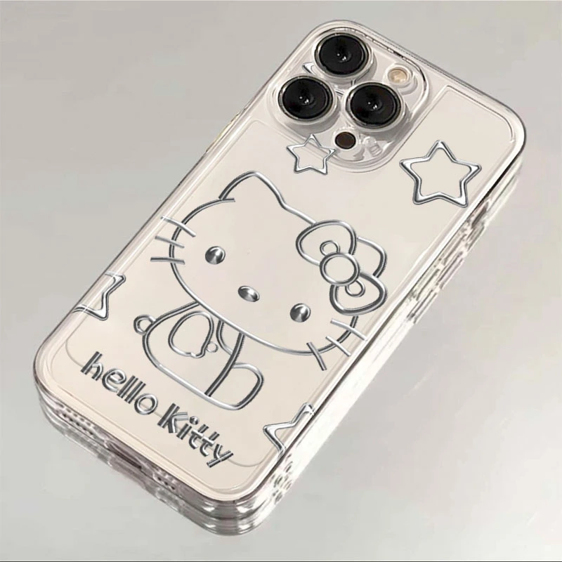 铂金凯蒂猫苹果15手机壳iPhone14promax12软壳13XR11女Xs男8Plus7