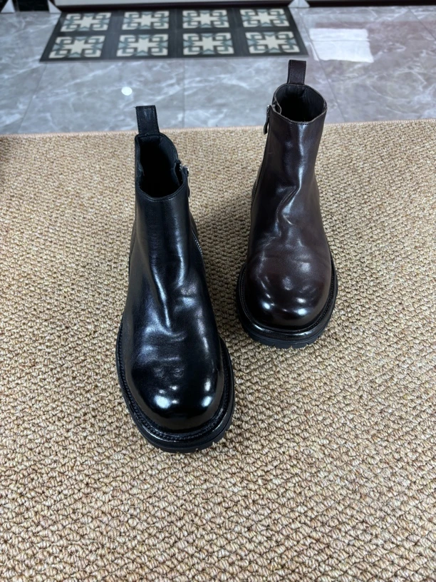 四季单款全牛皮底，广州油蜡牛皮切尔西绅士圆头马丁商务休闲皮鞋