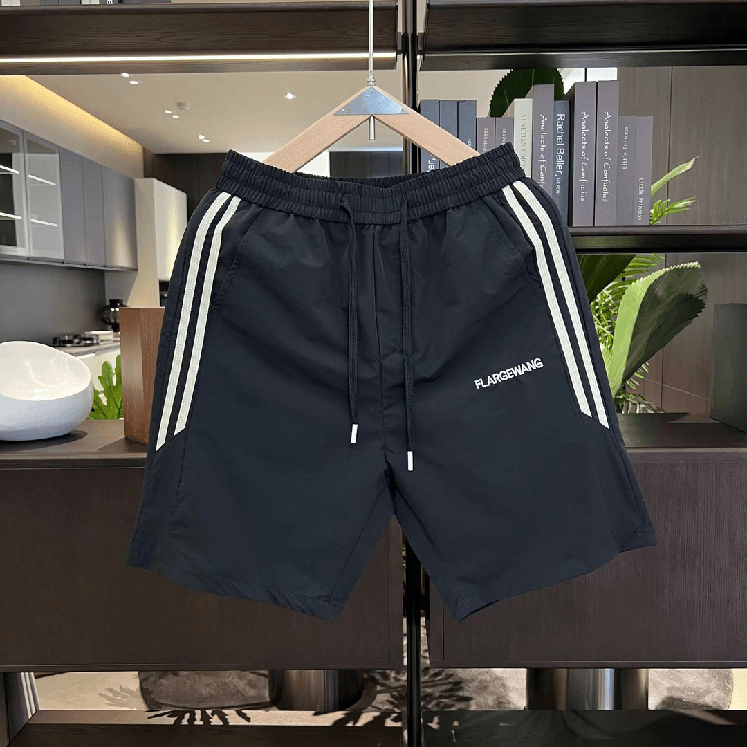 夏季新款男潮轻薄百搭五分休闲裤抽绳松紧半截工装裤215