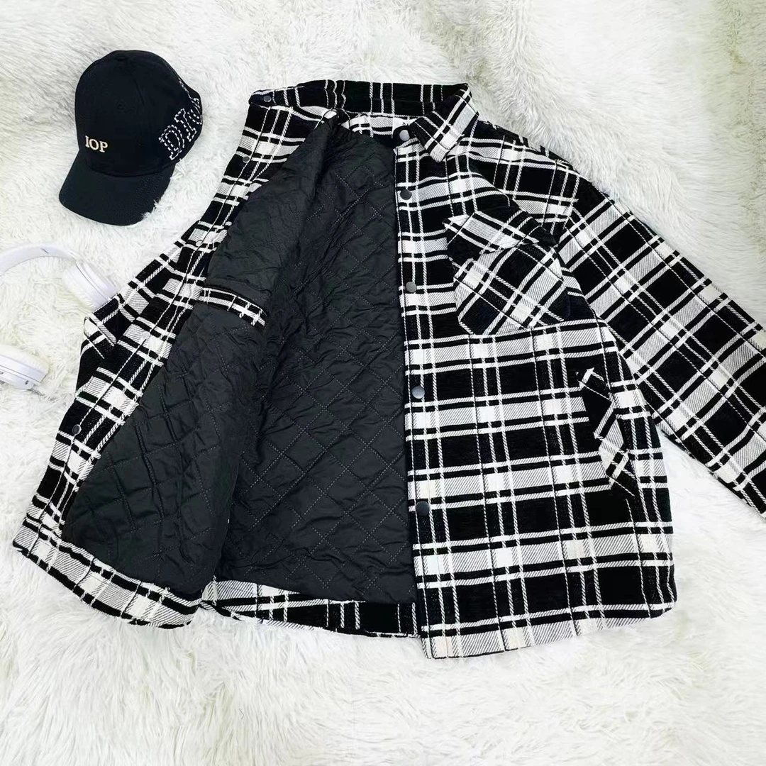 中大童夹棉8361格子休闲外套韩版